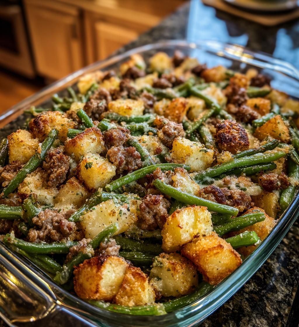sausage green bean potato casserole