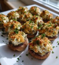 savory crab stuffed mushrooms recipe