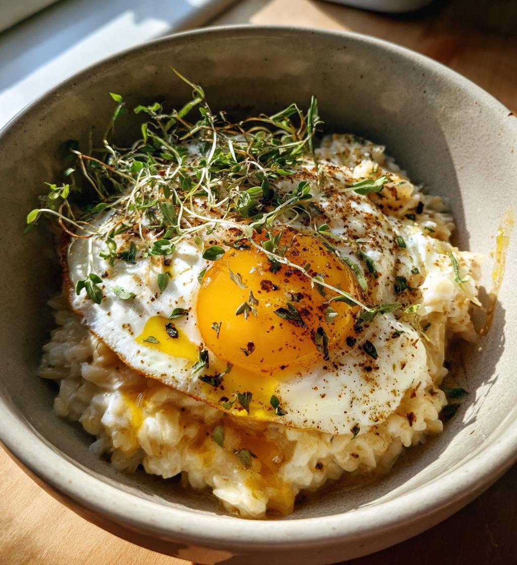 savory oatmeal with egg