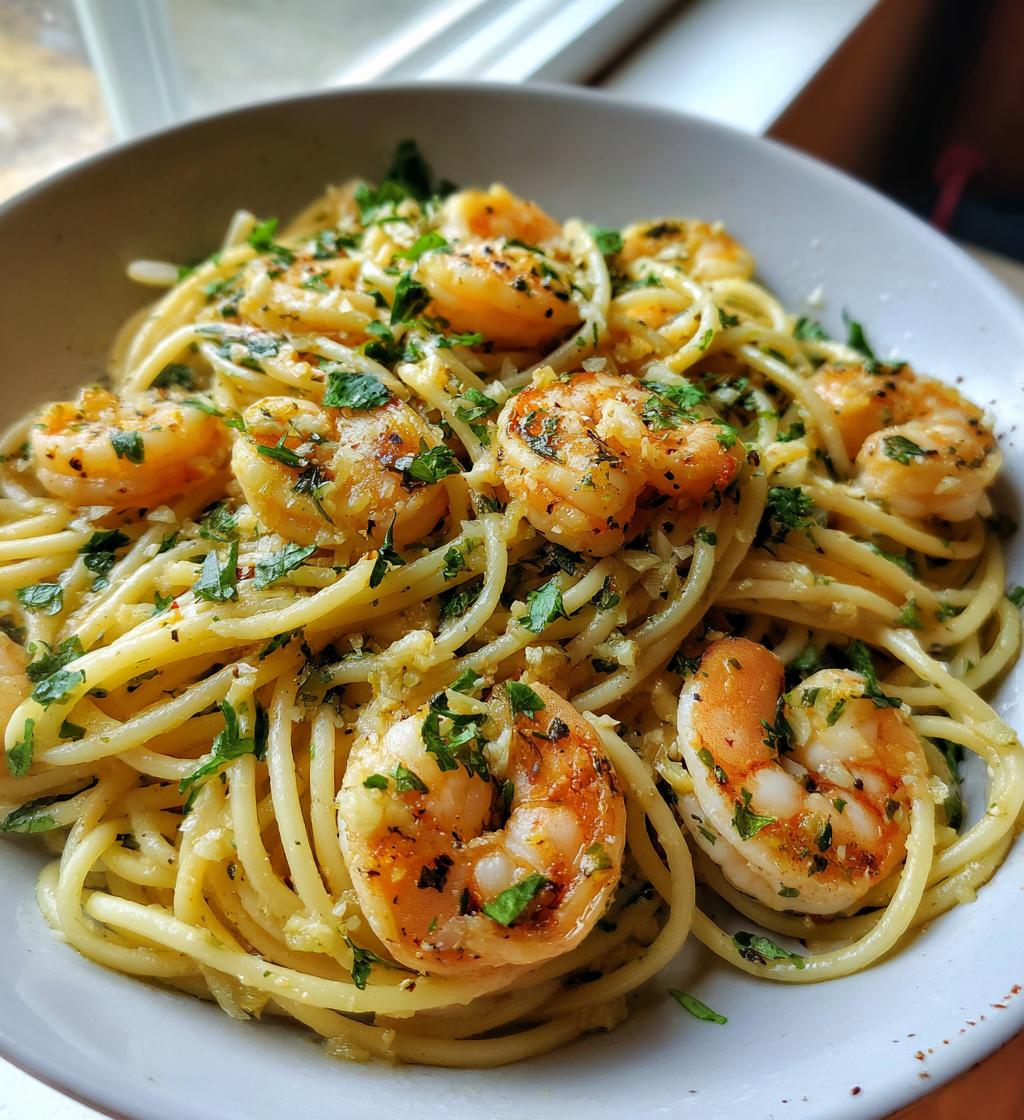 shrimp and garlic pasta