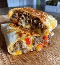 sloppy joe grilled burritos
