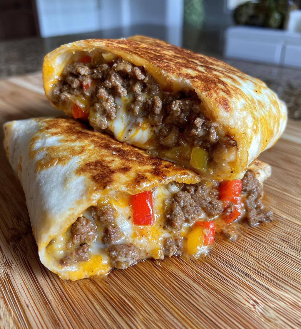 sloppy joe grilled burritos