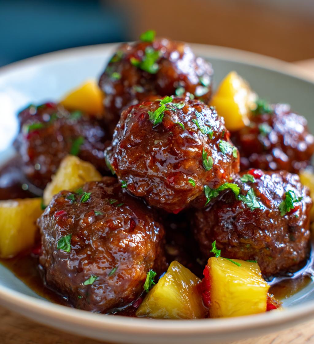 slow cooker pineapple barbecue meatballs a sweet and savory delight