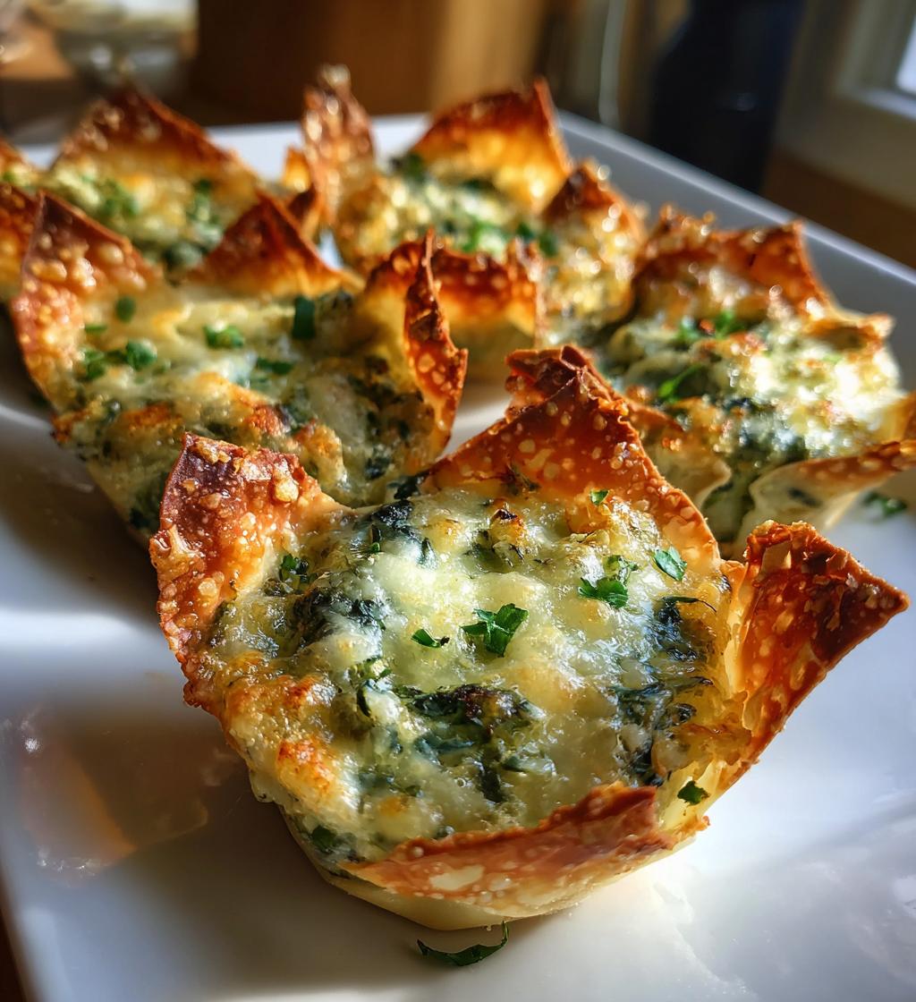 spinach and artichoke dip wonton cups recipe