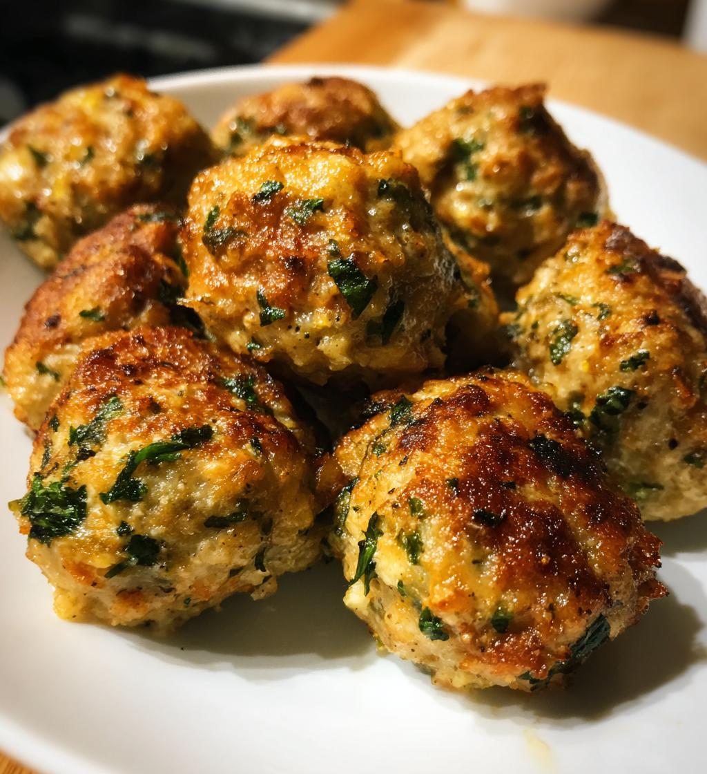 spinach garlic meatballs stuffed with mozzarella