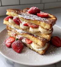 strawberry banana cheesecake stuffed french toast recipe