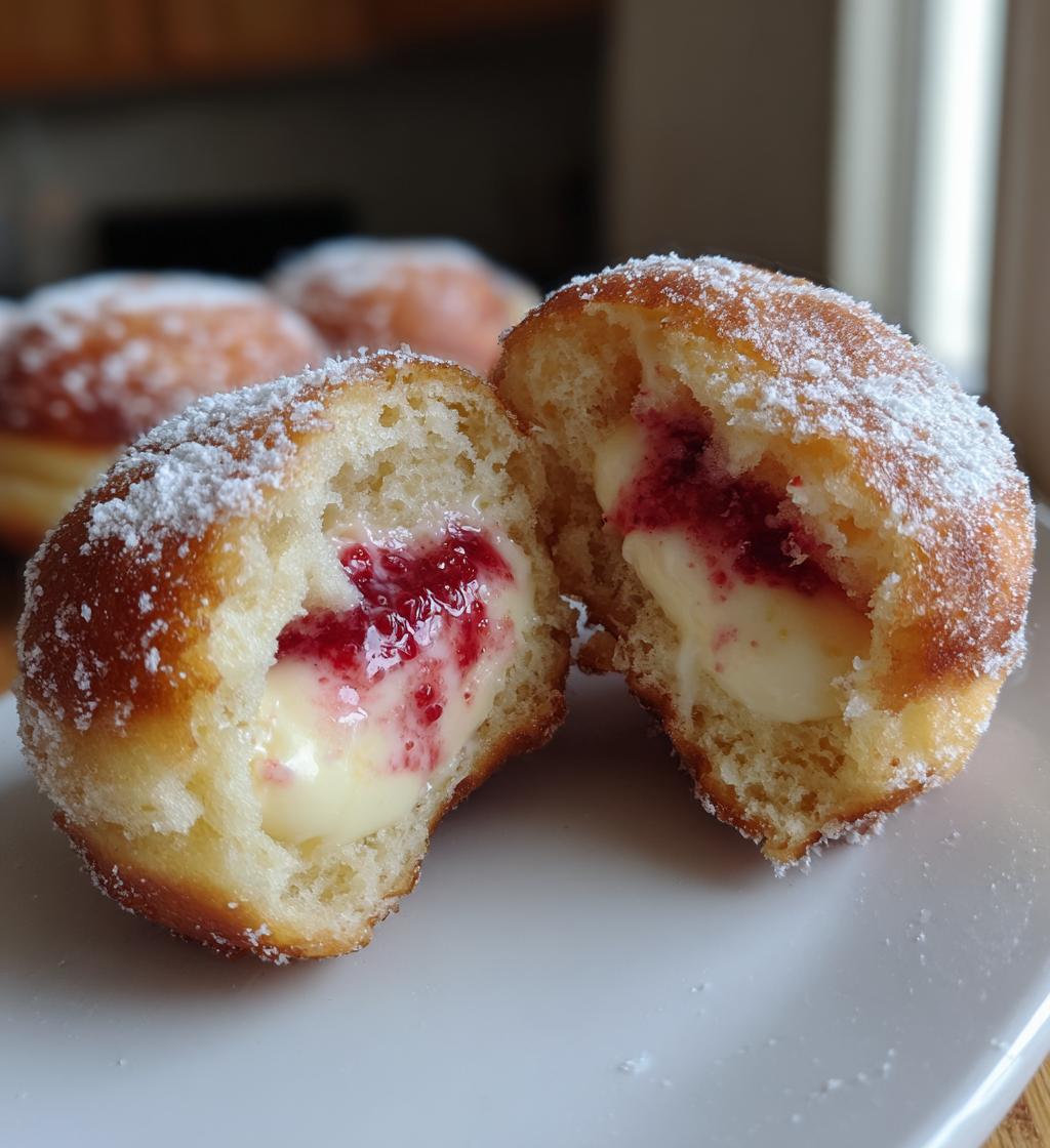 strawberry cheesecake filled donuts