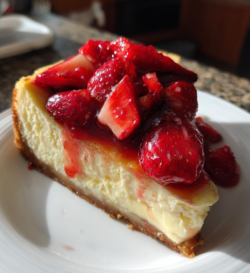 strawberry glazed cheesecake