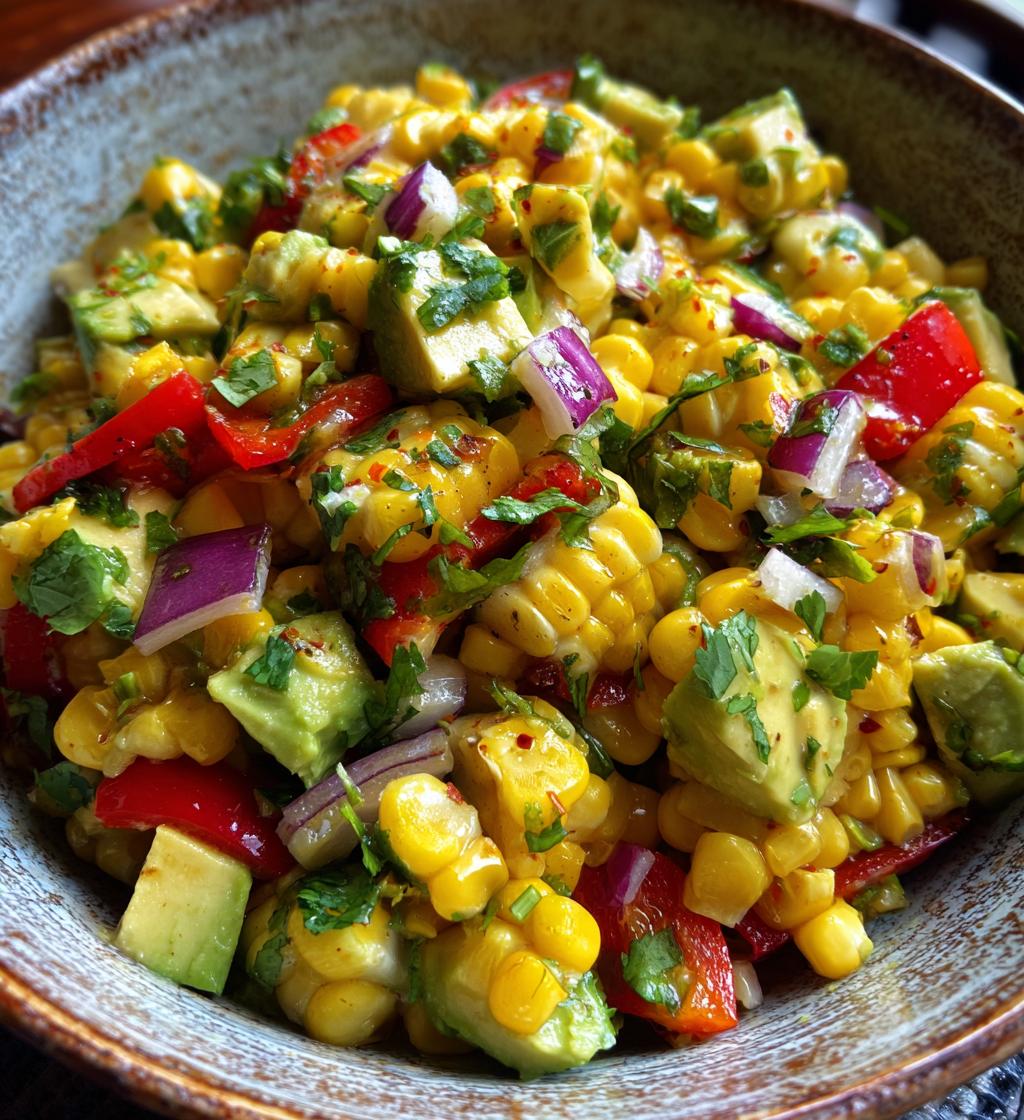 summer corn salad with avocado
