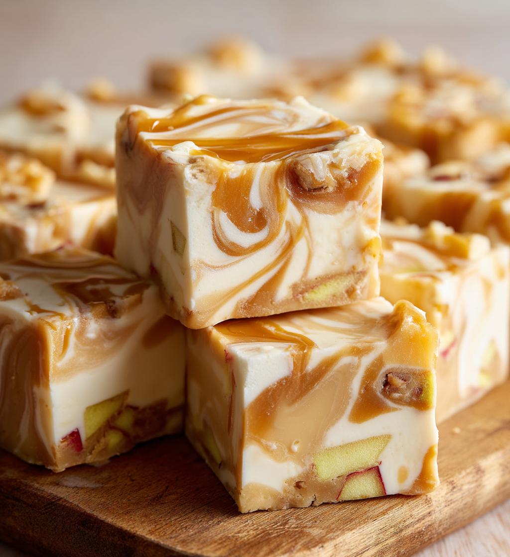 swirled caramel apple fudge
