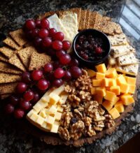 thanksgiving cheese and cracker tray
