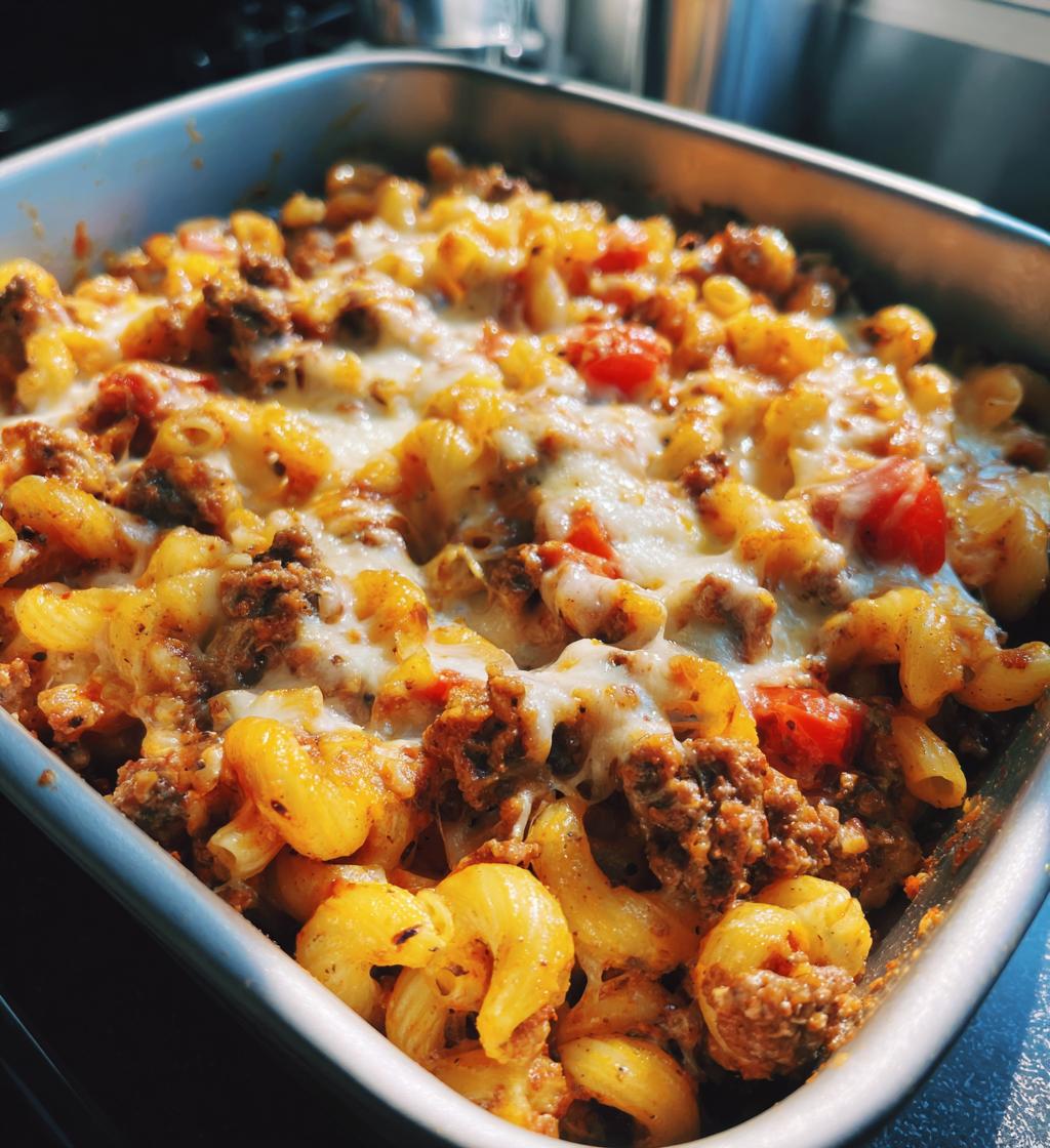 the best beef cheeseburger pasta casserole