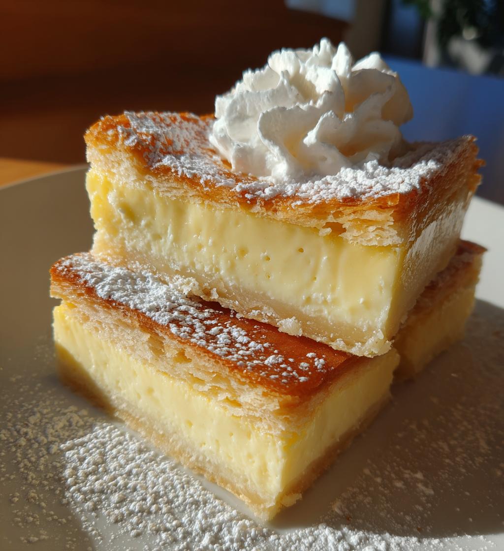 vanilla custard cream squares