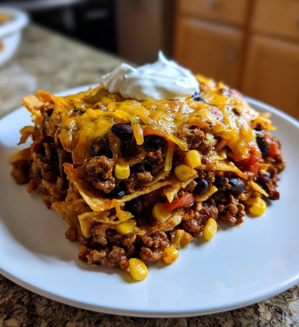 walking taco casserole