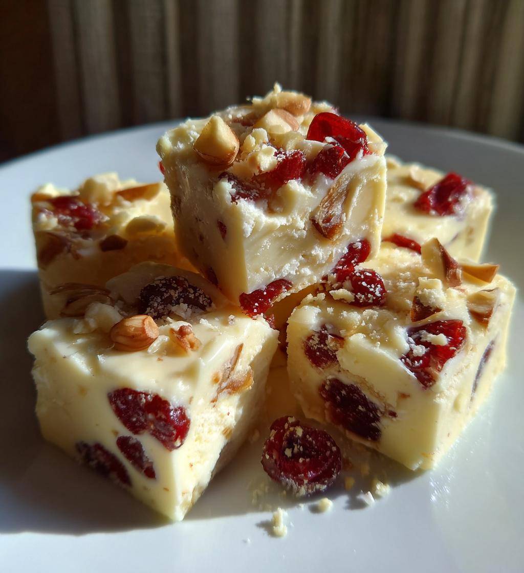 white chocolate cherry fudge