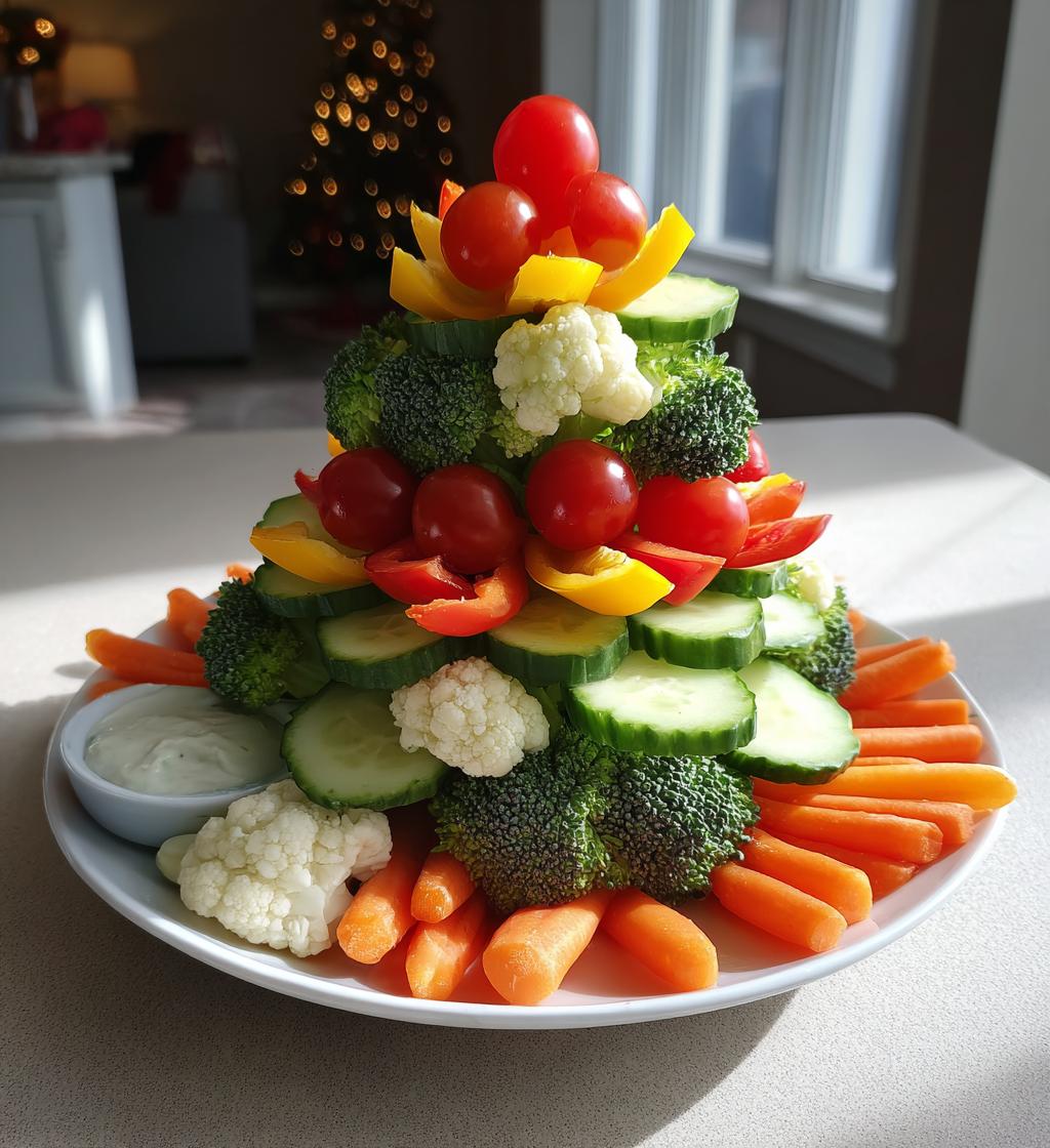 christmas tree veggie tray