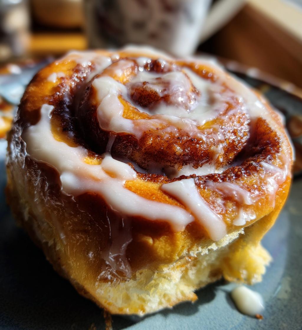 cinnamon roll in a mug
