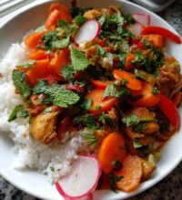 colorful vietnamese new year meal