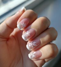 french tip with snowflake