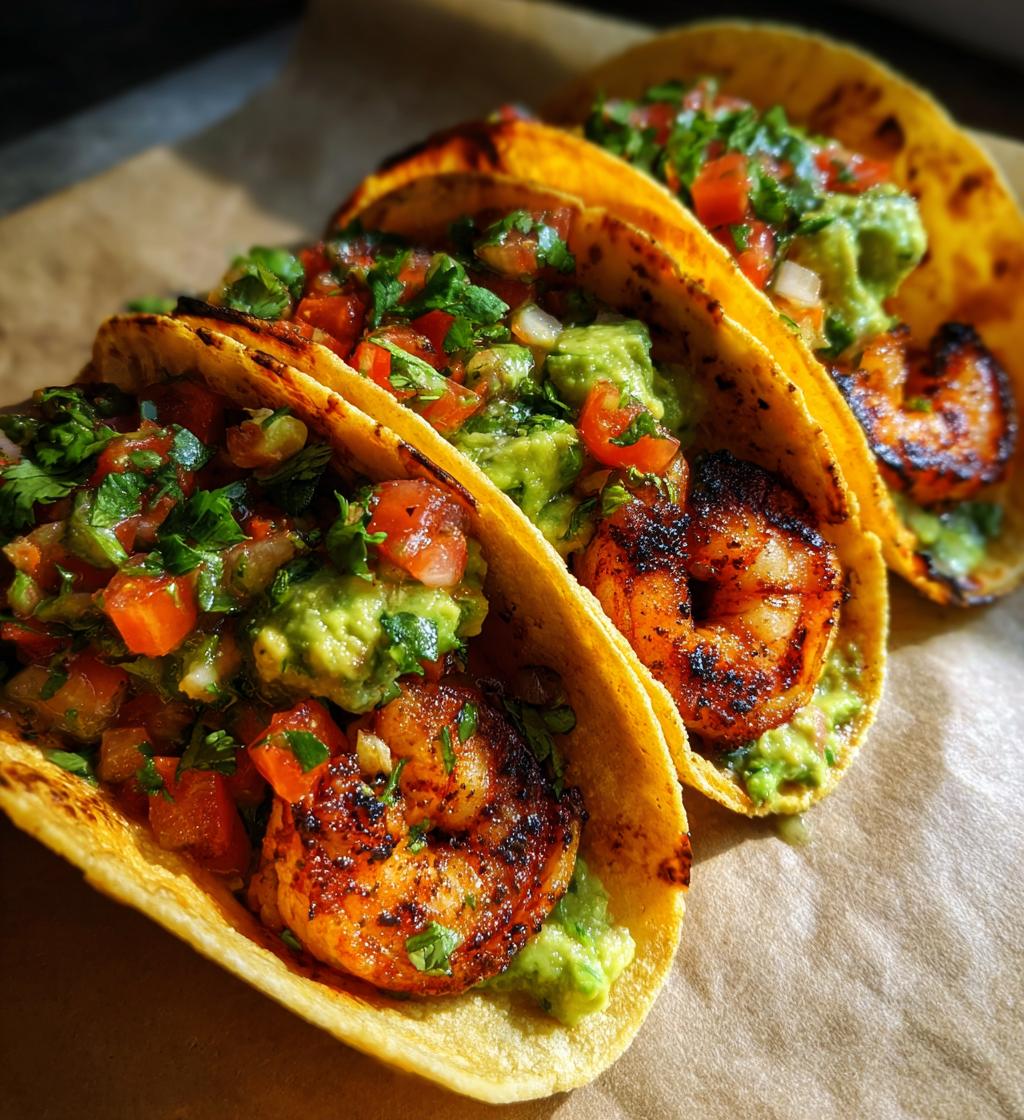 grilled shrimp tacos with avocado salsa