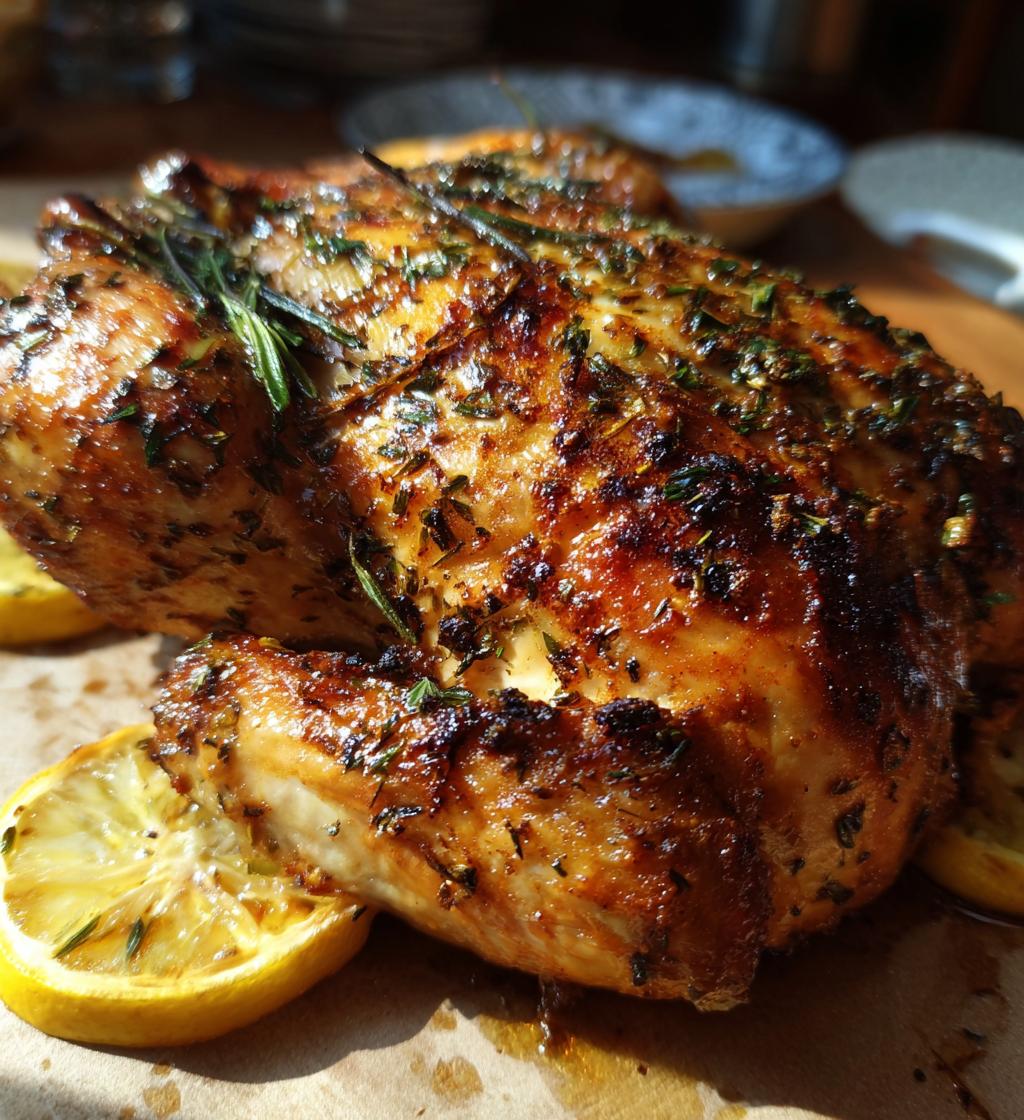 lemon herb roasted whole chicken