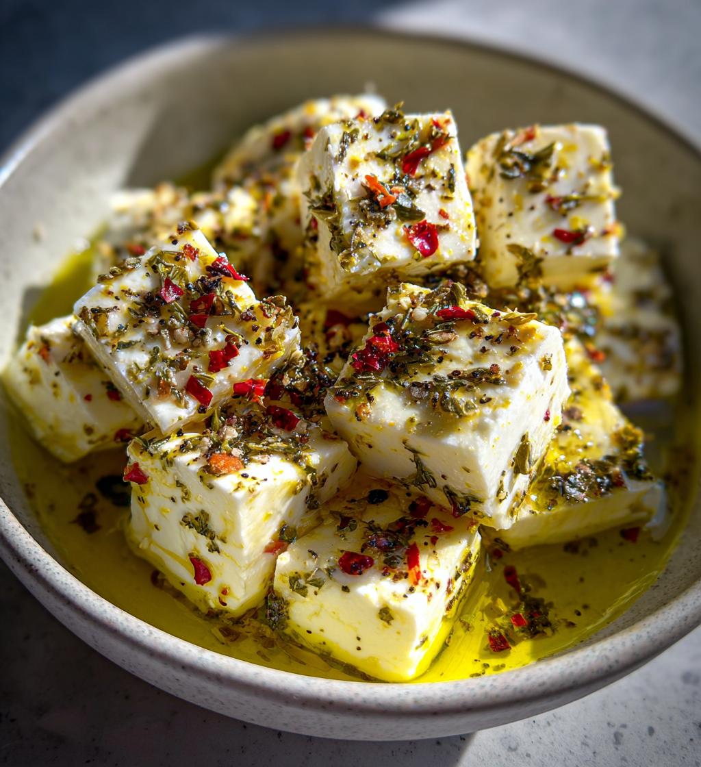marinated cheese