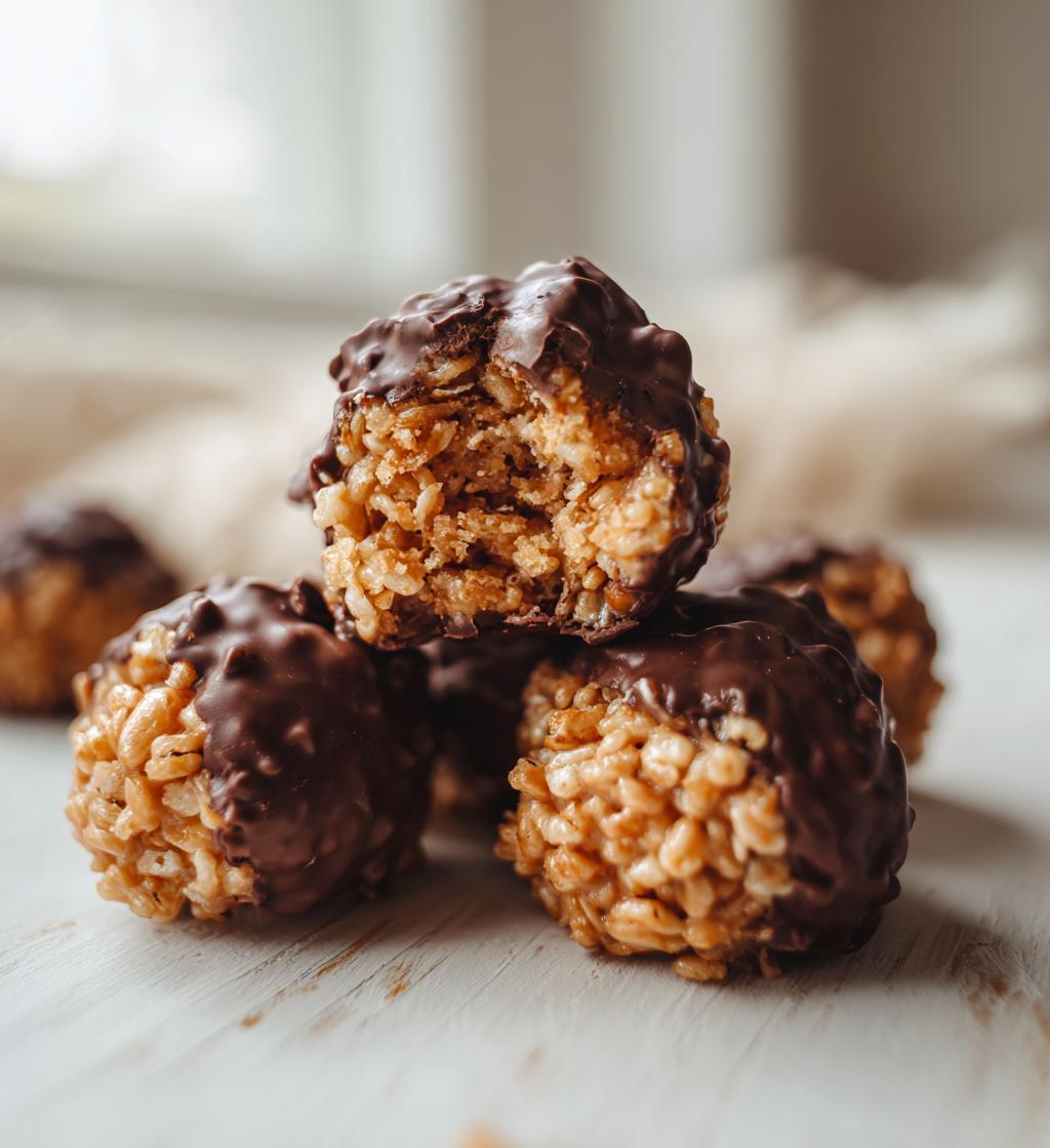peanut butter balls with rice krispies