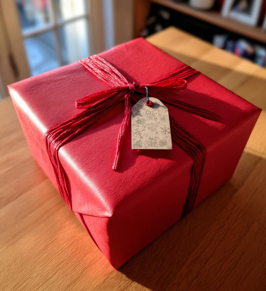 red wrapping paper christmas