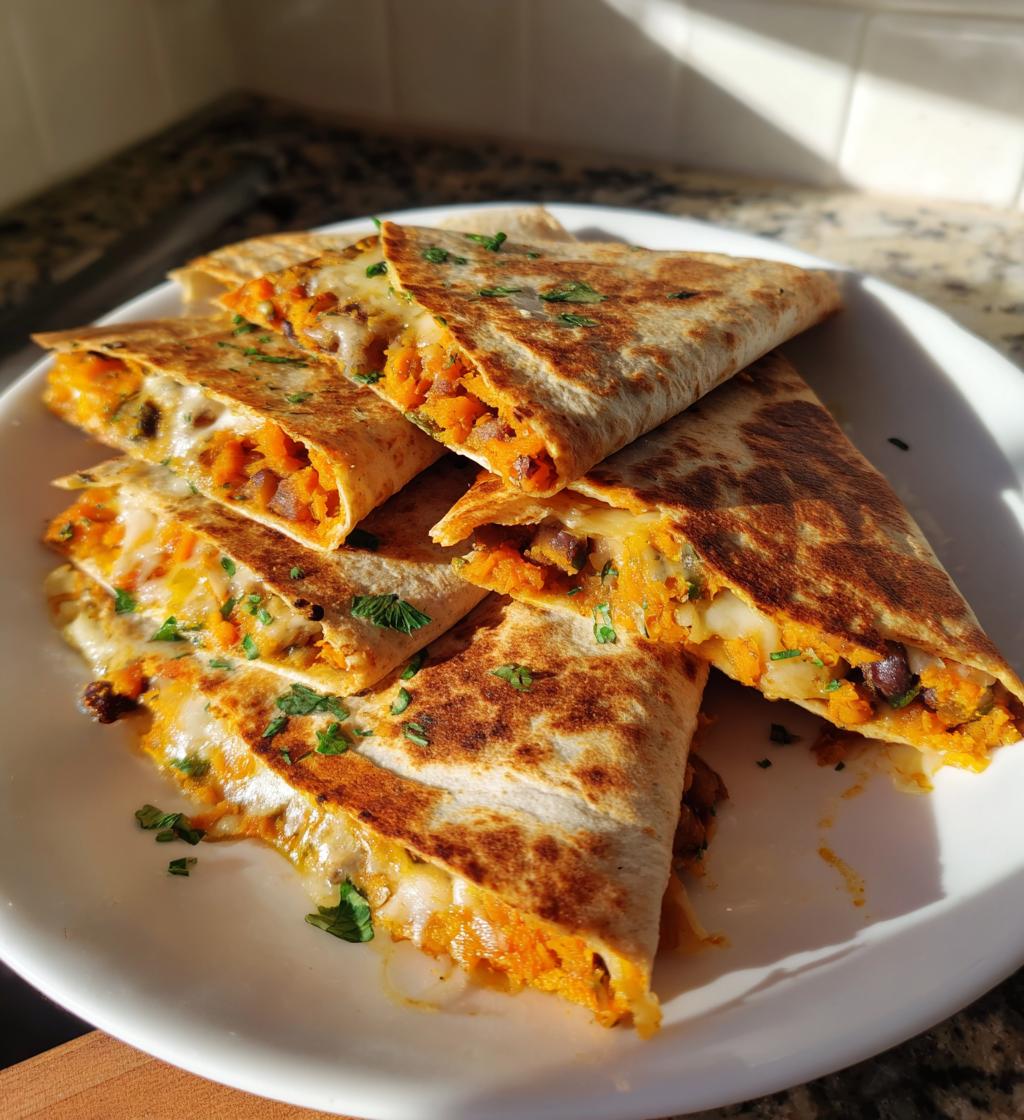 sweet potato black bean quesadillas
