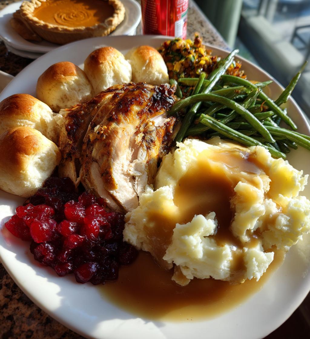 thanksgiving table food setup
