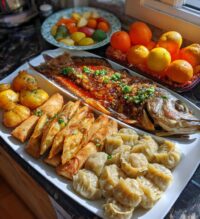traditional chinese new year food display