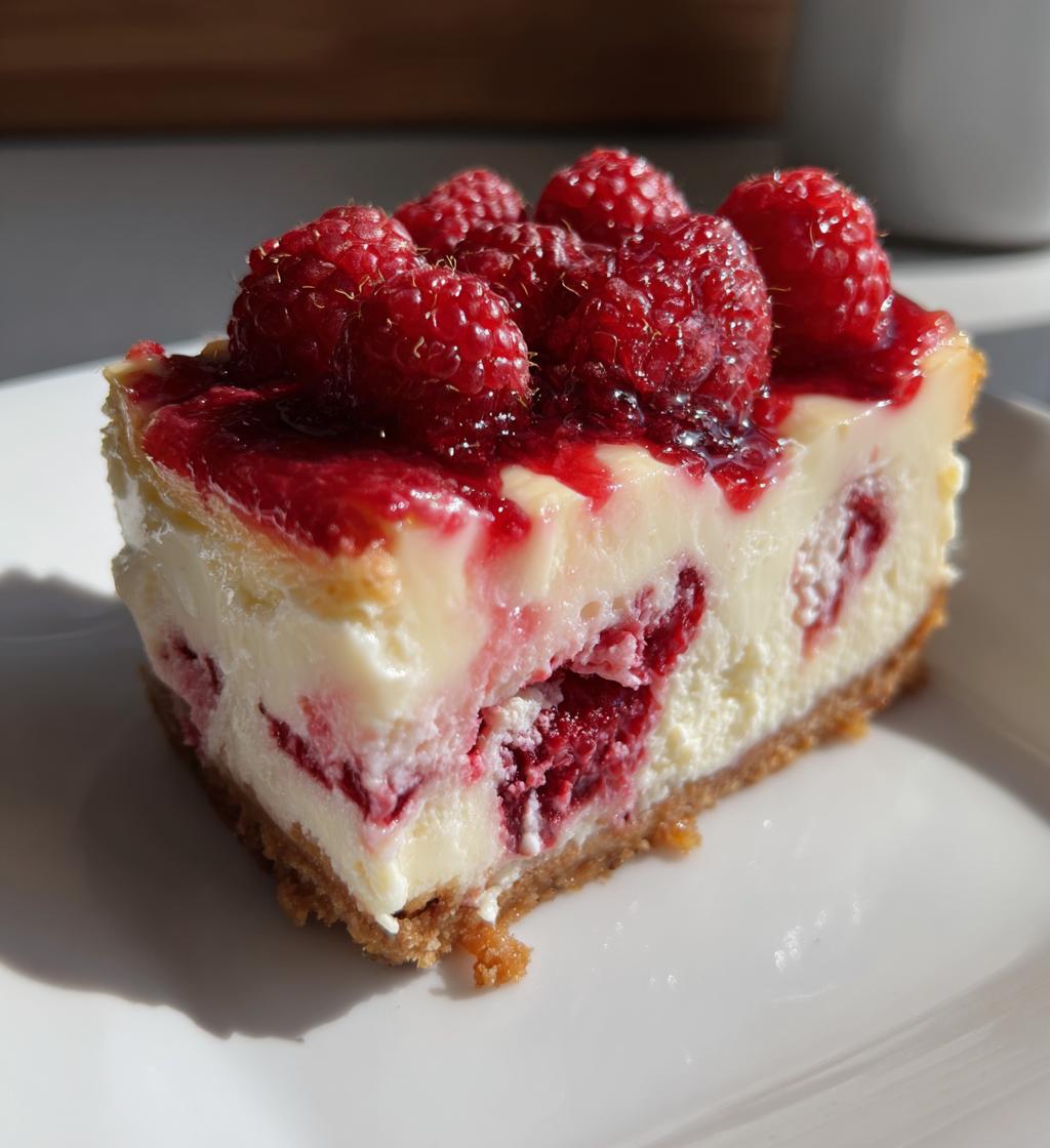 white chocolate raspberry cheesecake