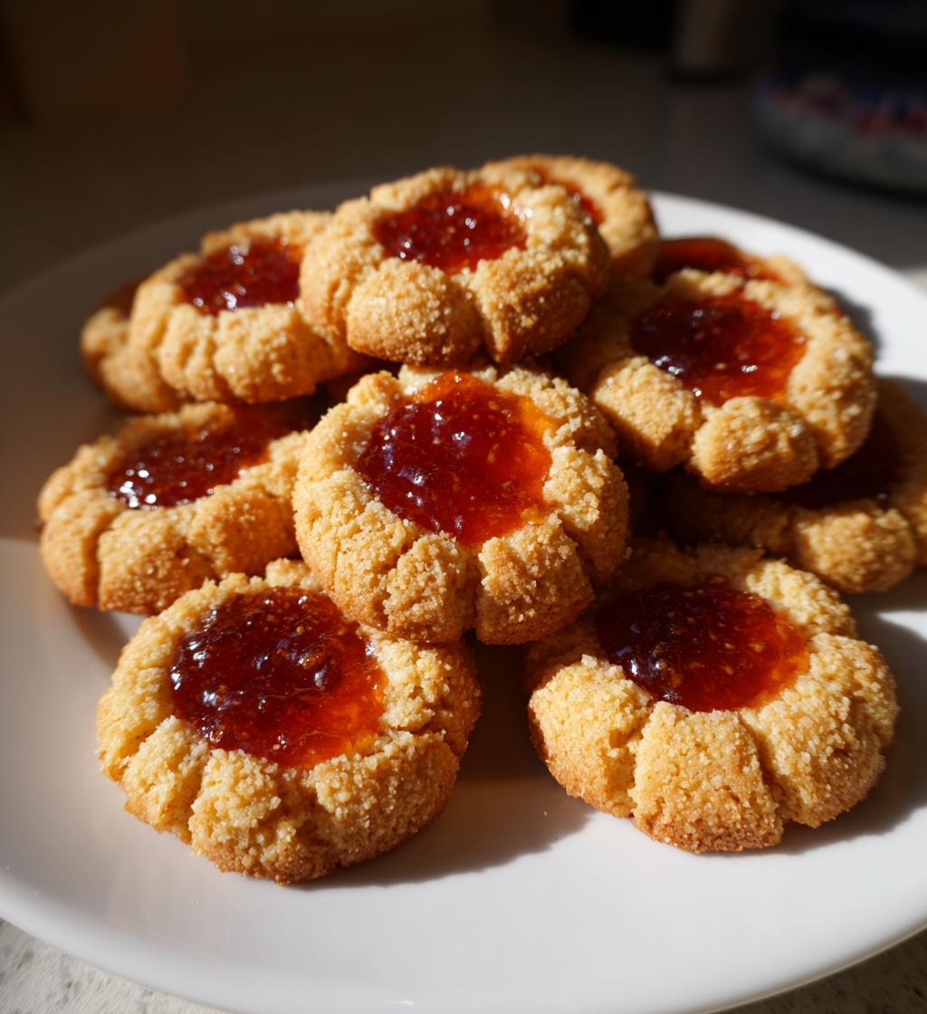 almond flour jam thumbprint cookies