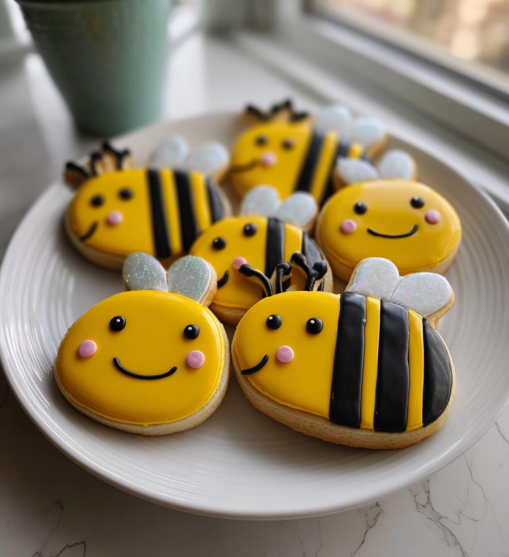 bee themed valentine cookie cards