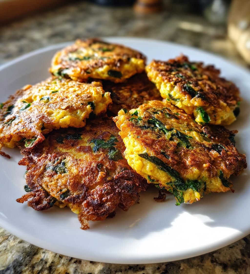 black-eyed pea fritters with greens