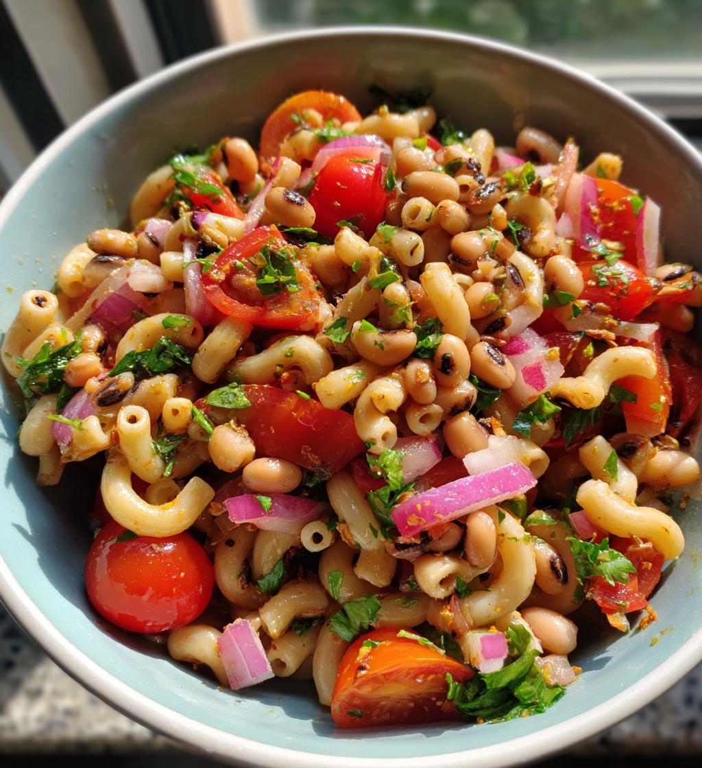 black eyed pea pasta salad