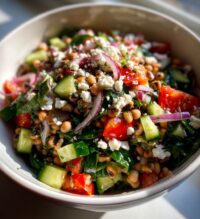 black-eyed pea salad with spinach