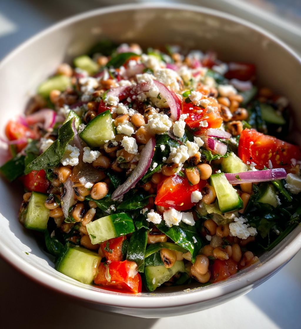 black-eyed pea salad with spinach