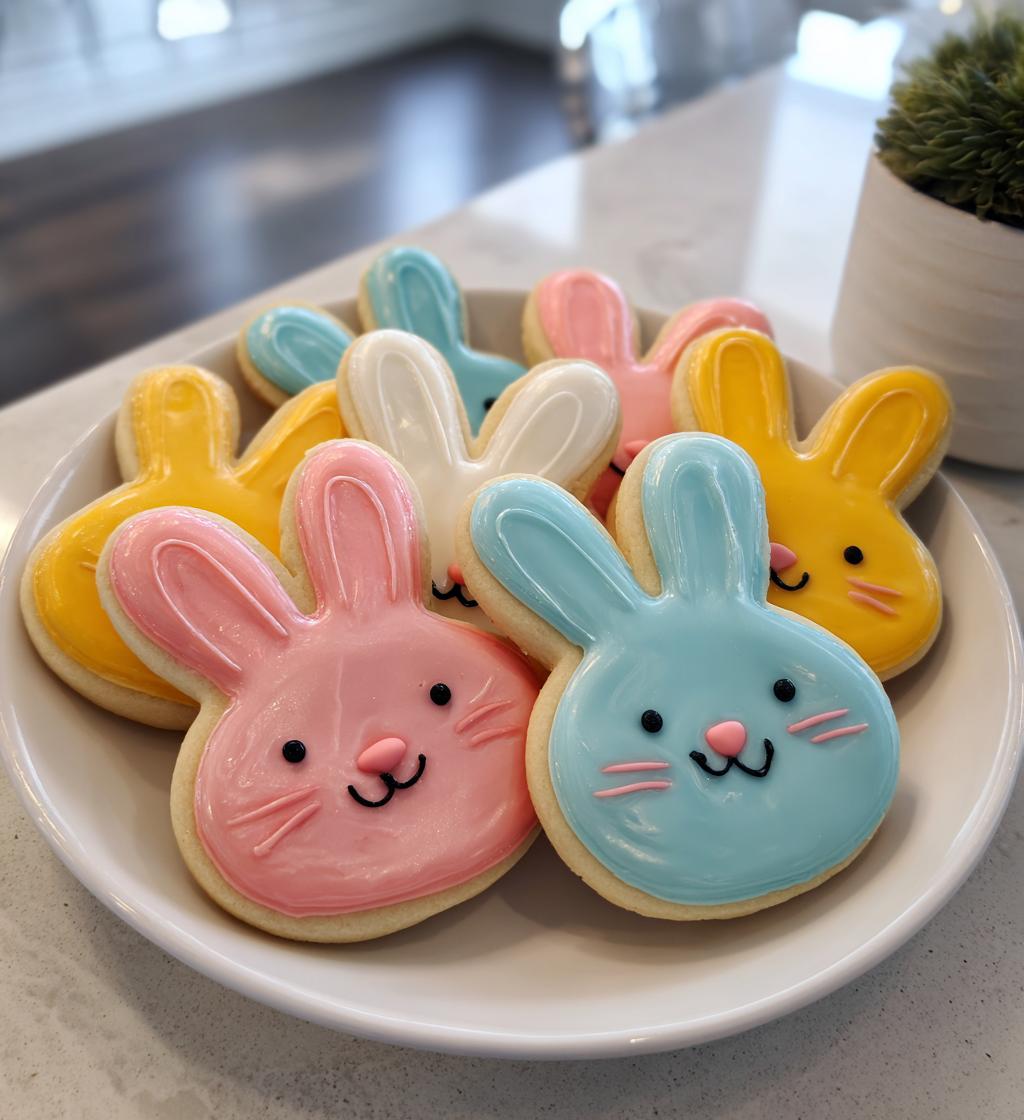 bunny royal icing cookies