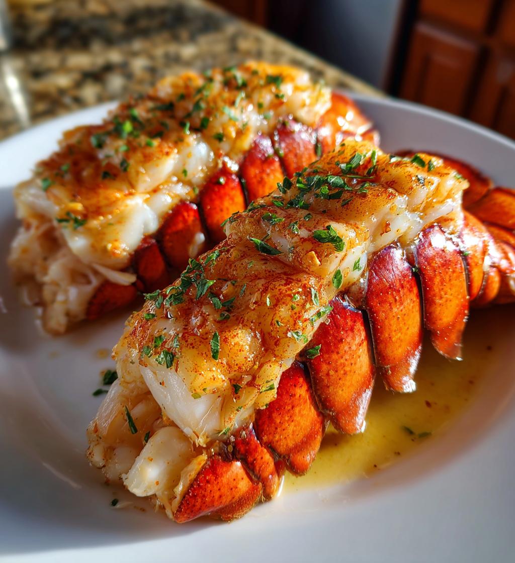 butter poached lobster tail