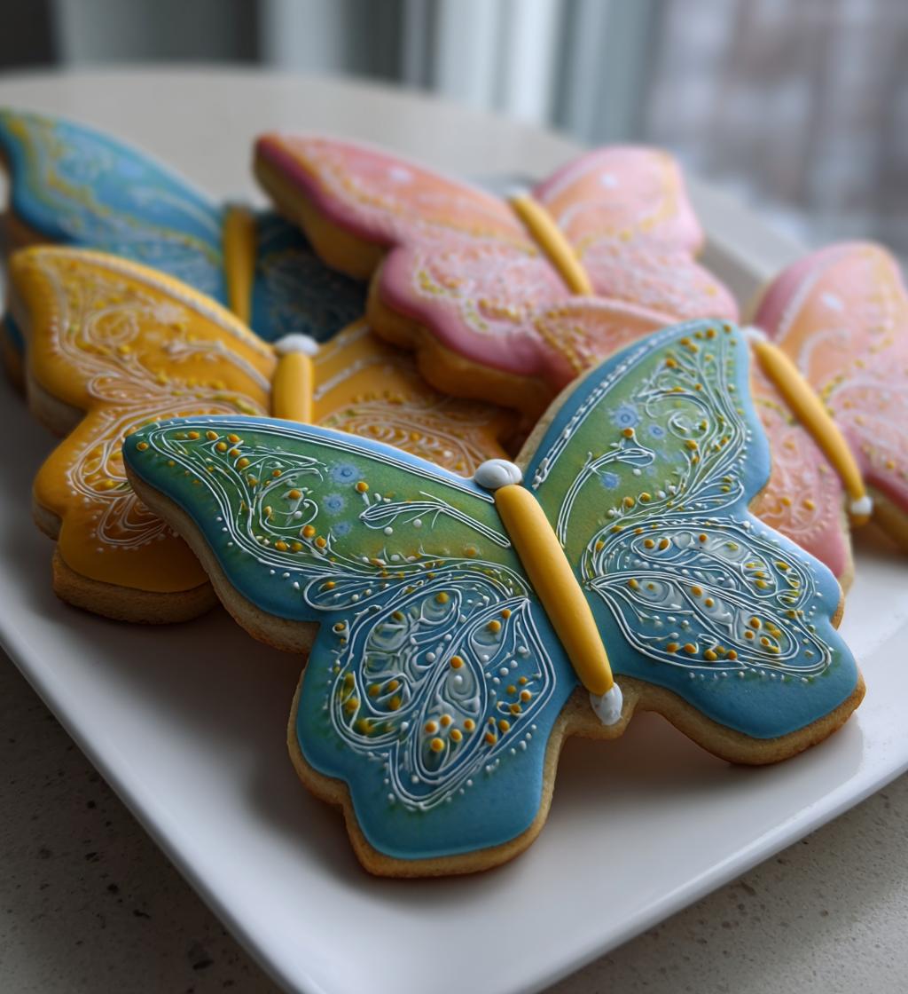 butterfly royal icing cookies