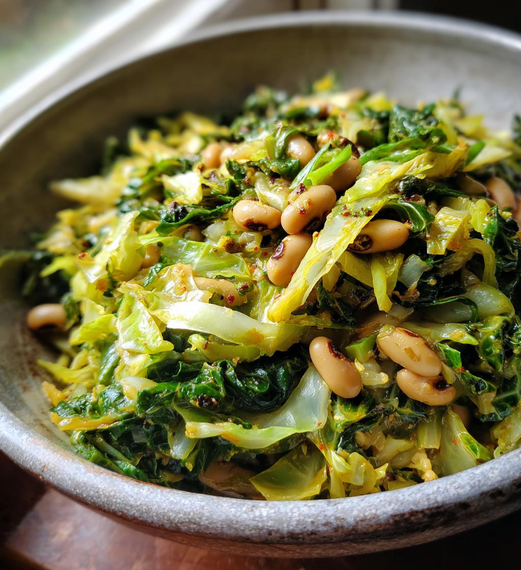 cabbage and black eyed peas recipe