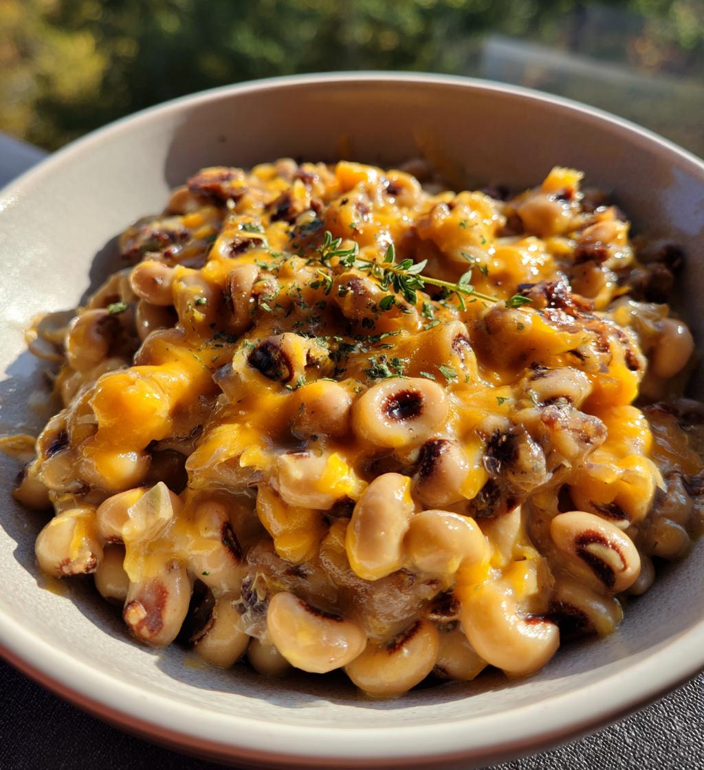 cheesy black-eyed peas dish