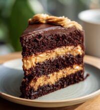 chocolate cake with peanut butter icing