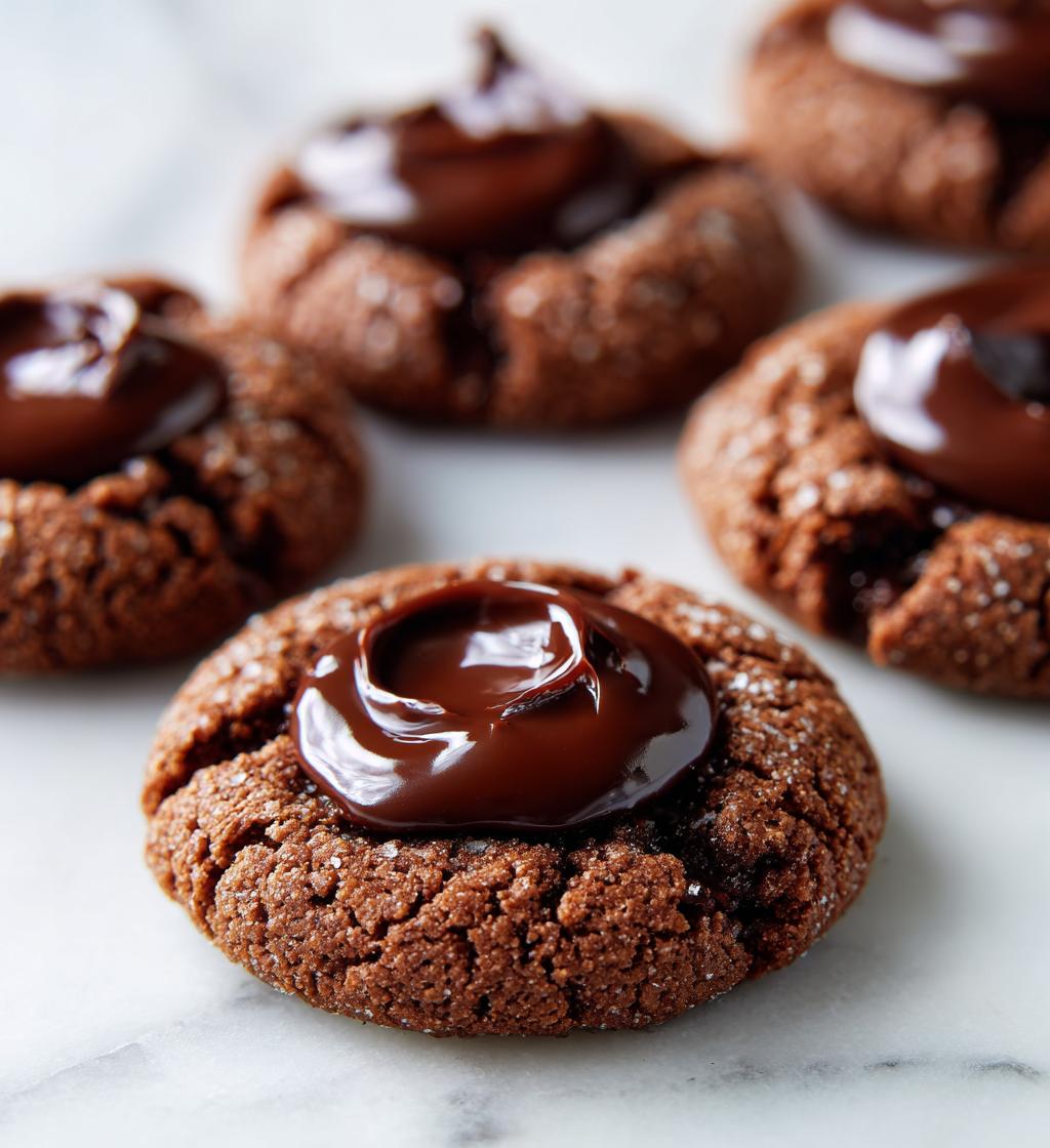 chocolate ganache thumbprint cookies