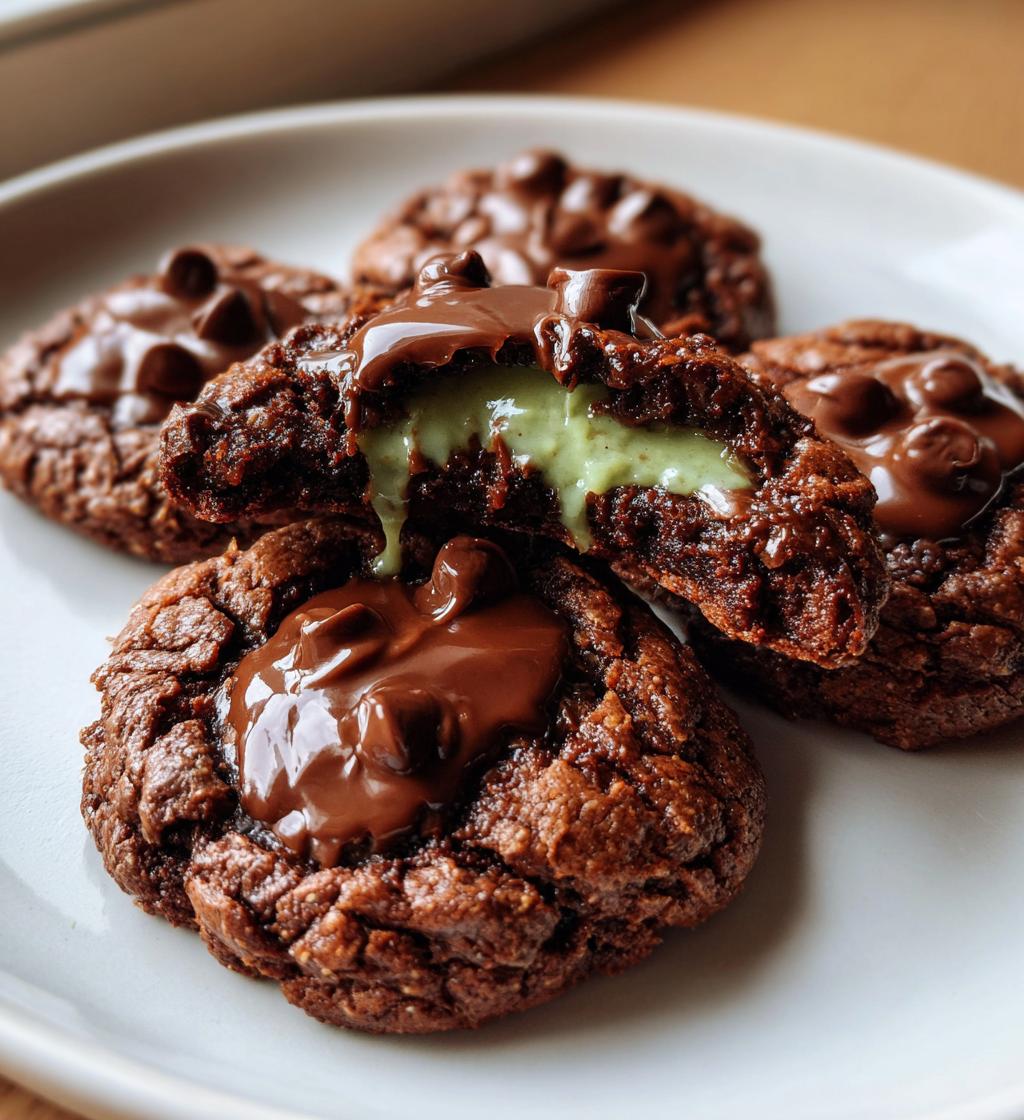 chocolate mint thumbprint cookies