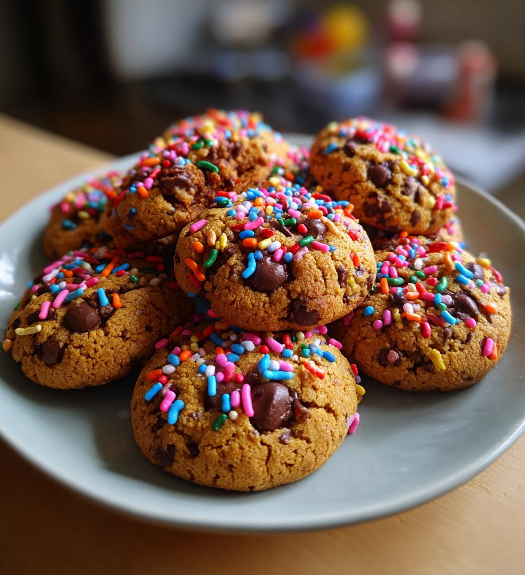 chocolate sprinkle thumbprint cookies