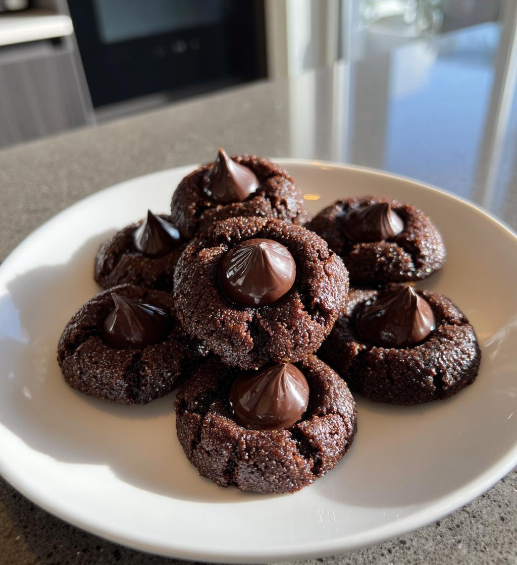 chocolate thumbprint cookies kisses