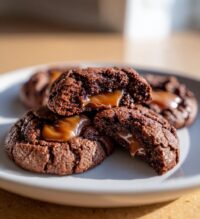 chocolate thumbprint with carmel