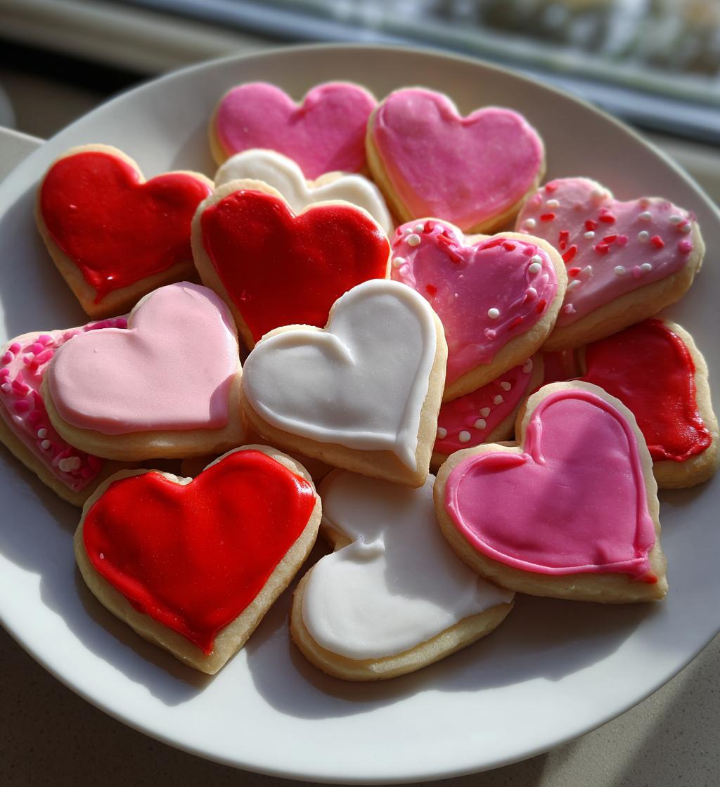 colorful valentine cookies